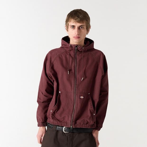 디키즈 캔버스 비치 재킷 버건디 L