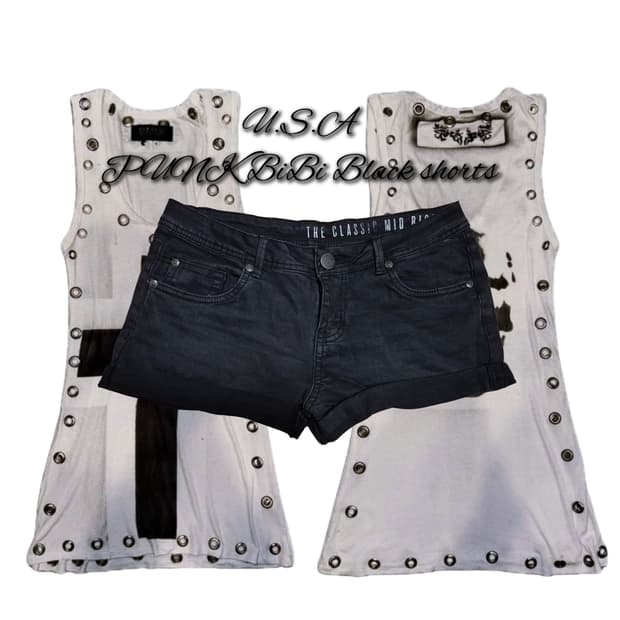 U.S.A PUNK BiBi Black shorts