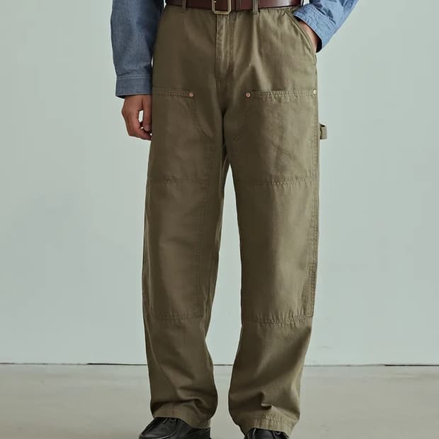 유니폼브릿지 더블니 워크팬츠 세이지 그린