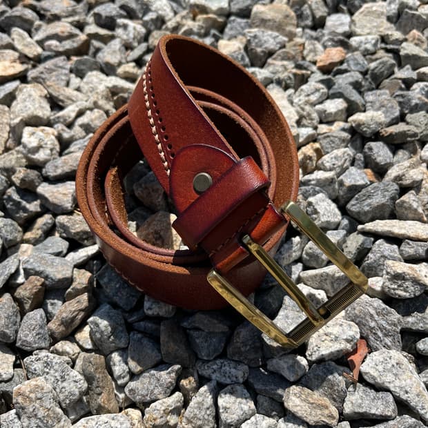 beverly 골드버클 빈티지 가죽 벨트