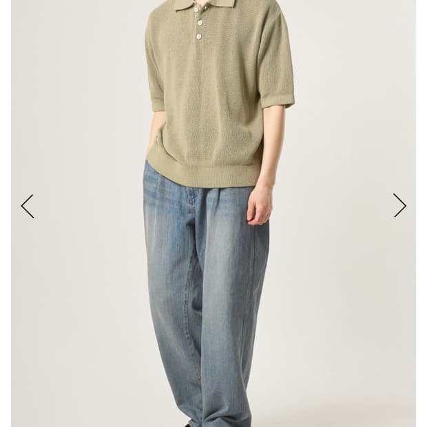 러프사이드 칼라 하프니트 라이트 올리브 3사이즈