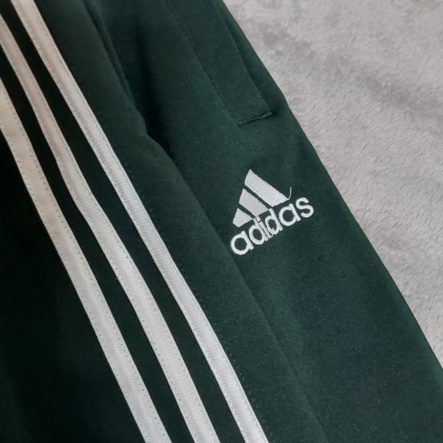 아디다스 삼선 트레이닝 바지 녹색 밴딩  팬츠