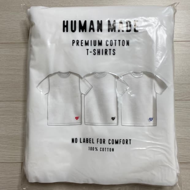 휴먼메이드 티셔츠 화이트 3팩 새상품 xl 2개일괄