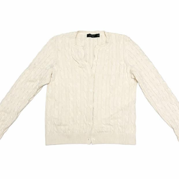 랄프로렌 케이블 가디건 아이보리