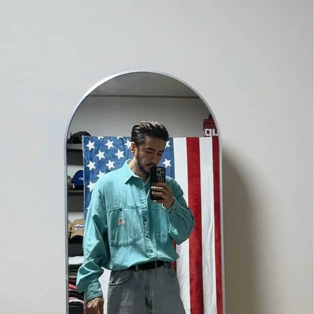 칼하트 워시드 워크셔츠 Carhartt 빈티지 루즈핏 워크웨어 [XL]