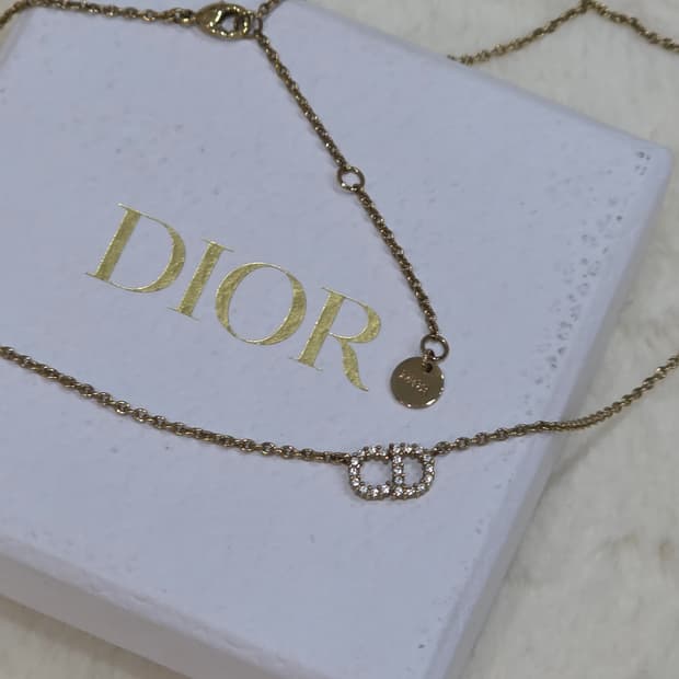디올 금장 클레어 디 룬 미니 cd 로고 목걸이