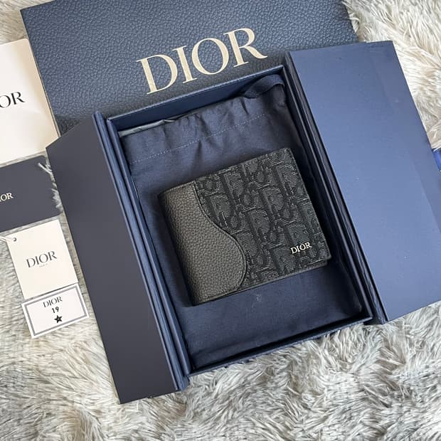 디올 오블리크 새들 컴팩트 코인 반지갑 풀박스