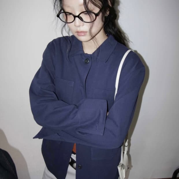 김아홉 코튼 워크자켓 네이비블루