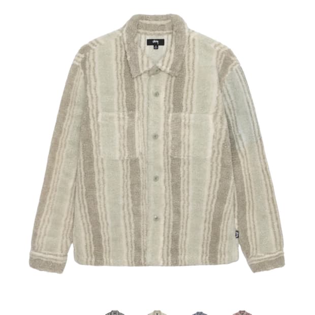 스투시 스트라이프 쉐르파 셔츠 / M