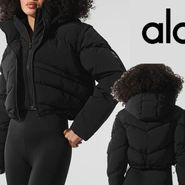 알로 블랙  이중지퍼 웰론 패딩 점퍼