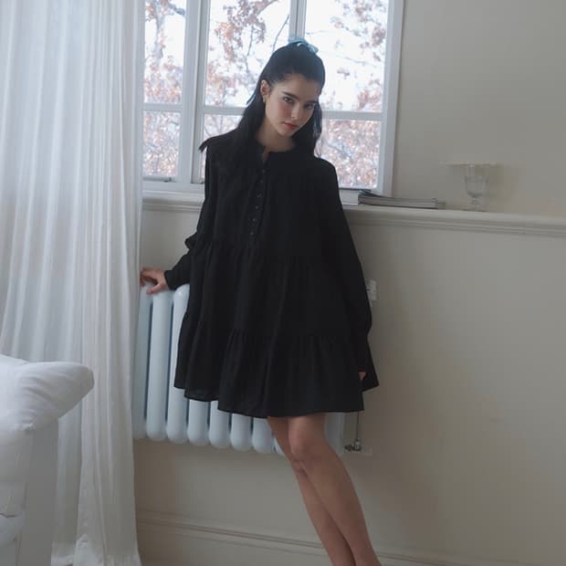 레터프롬문 캉캉 레이스 미니원피스