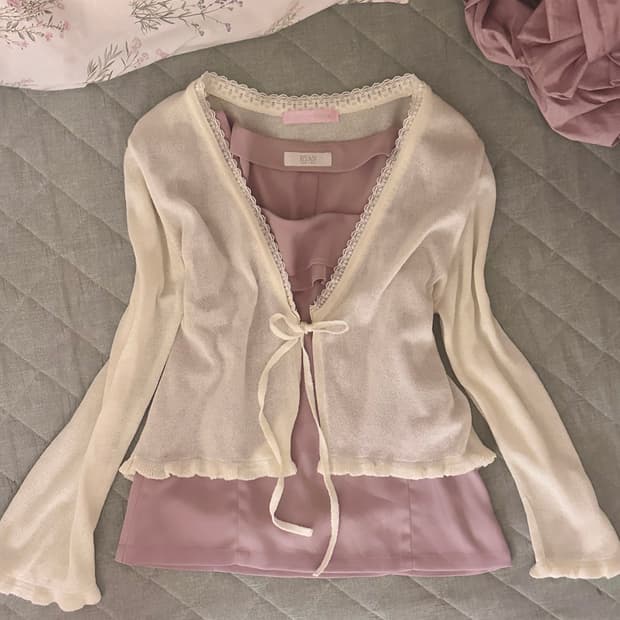 쉬폰 블라우스 가디건 코디 세트 페어리