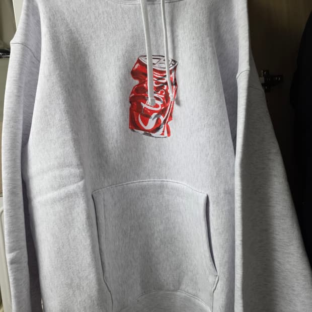 스투시 소다 캔 후드티 애쉬 헤더