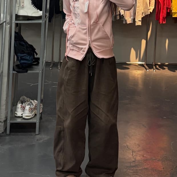 빈티지 y2k 핑크 퍼 후드집업 A3043