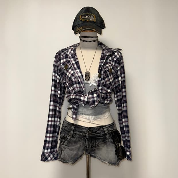 와투케 체크 셔츠 