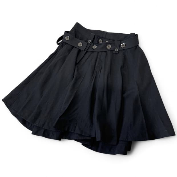 요지 야마모토 벨티드 플레어 롱스커트