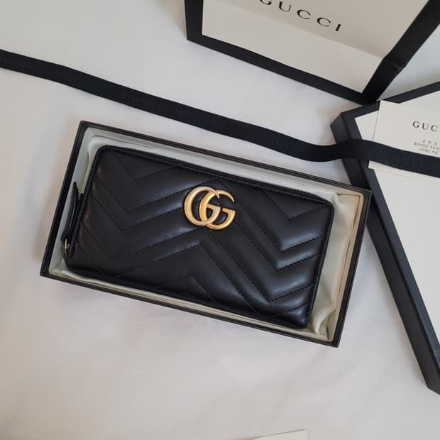 (새상품급) 구찌 GG 마몬트 마틀라세 지퍼 장지갑