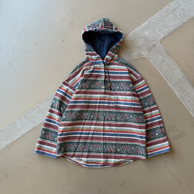 vtg 아즈텍 스냅 플리스 후드