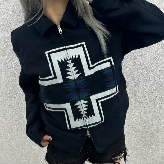 킴존스 x GU 네이비 나바호 워크자켓