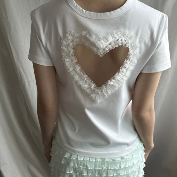 dongeun lace heart T, regular-fit 팝니다