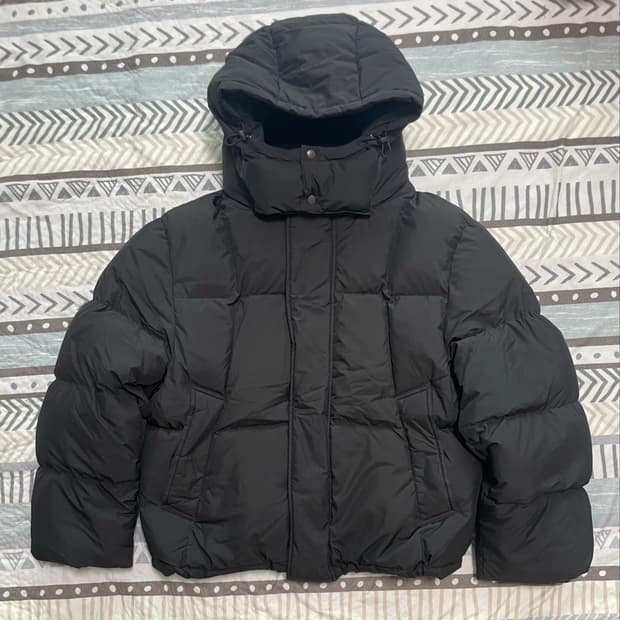 24fw 벨리에 크로스 라인 후디드 구스 다운 블랙 03(95)size