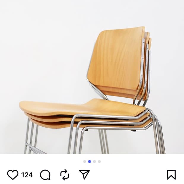 70s 빈티지 미드센츄리 매트릭스 우드 체어