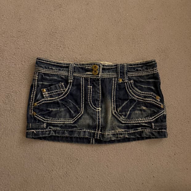 트루릴리젼깔 빈티지 데님 숏치마  