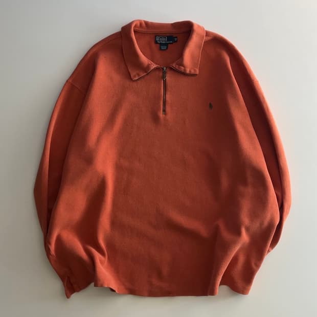 폴로 랄프로렌 오렌지 하프집업 니트 3XB