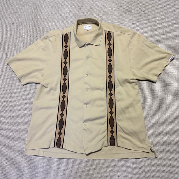 디스이즈네버댓 패턴 카라 반팔 가디건