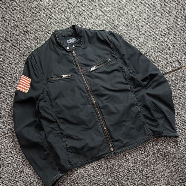 90s 폴로 성조기 빅로고 라이더 자켓 2460