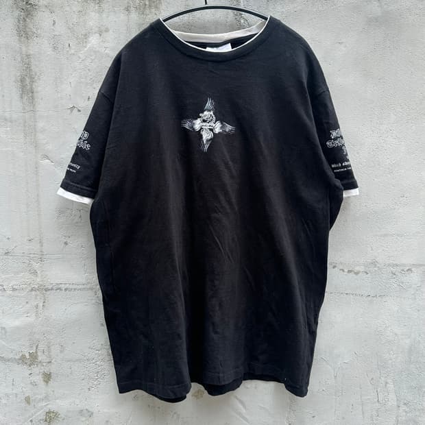 'dig deep' dragon printed layer t shirt