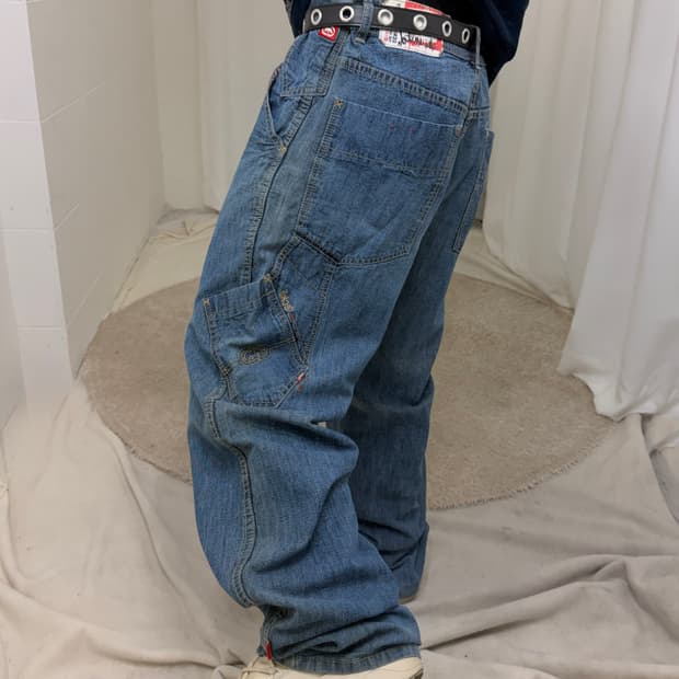 에코 언리미티드 사이드 포켓 데님 힙합 팬츠