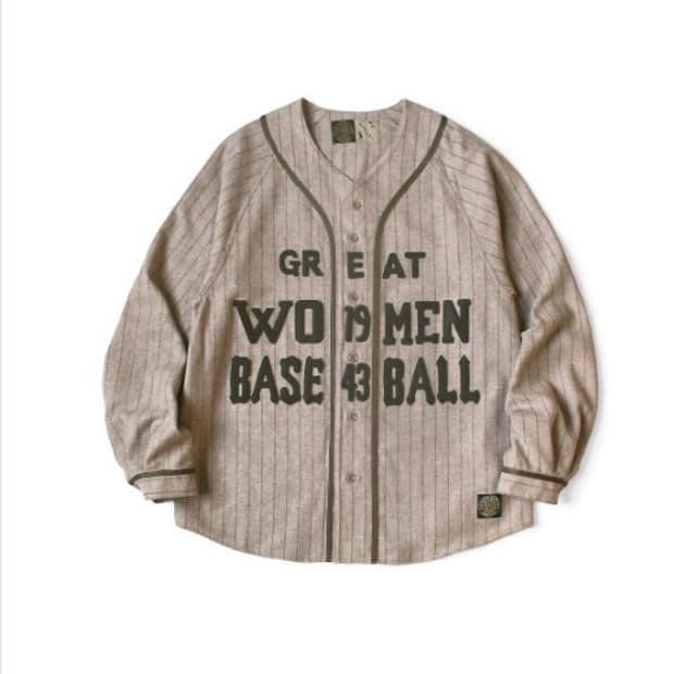 KAPITAL 울 스트라이프 베이스볼 롱 슬리브 져지