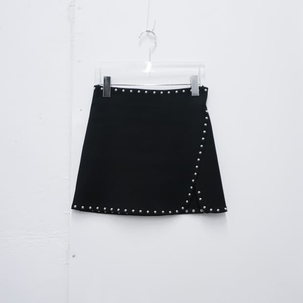 HELMUT LANG stud wrap mini skirt