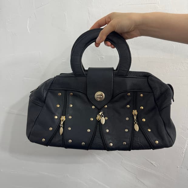 stud leather bag