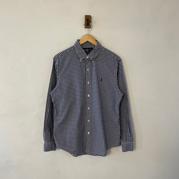 폴로 커스텀핏 체크 셔츠 