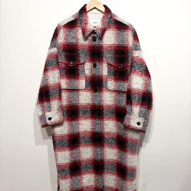 이자벨마랑 가브리온 체크 울 코트