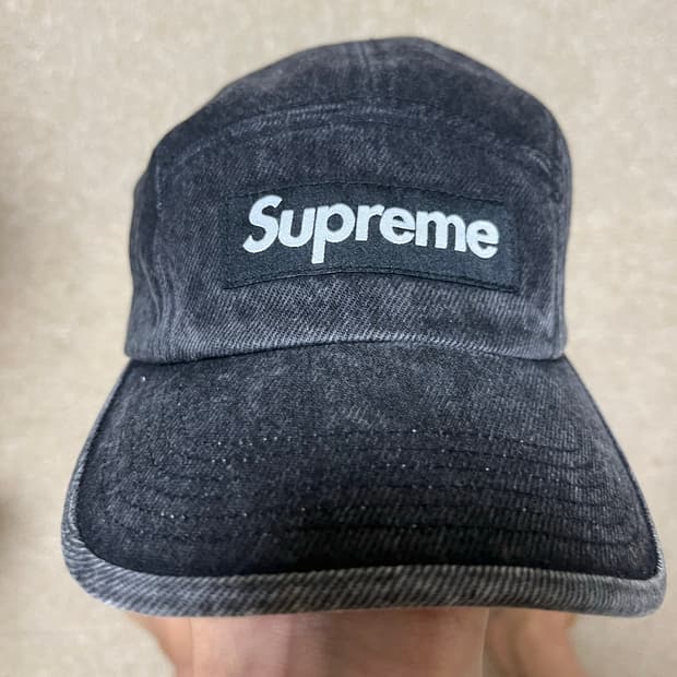 슈프림 데님 캠프캡 블랙