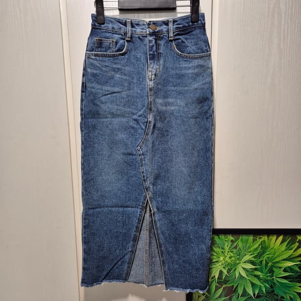 (새상품)vtg 중청 롱 데님 스커트 트임  스커트