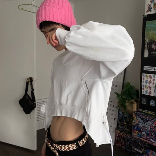 Diesel 리버스 크롭 스웻 셔츠