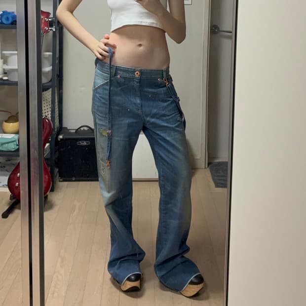 디젤 아카이브 로우라이즈 와이드팬츠