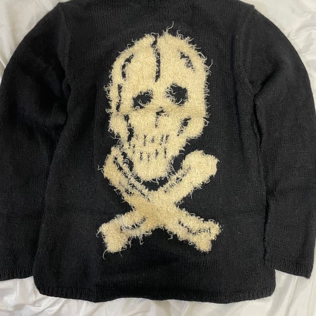 요지 야마모토 1994 a/w 스컬 니트 스웨터