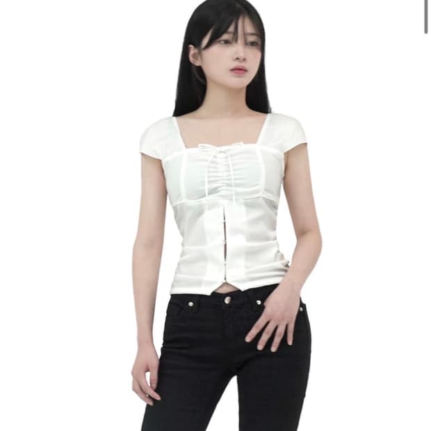 Forusring YOUR SHIRRING BLOUSE [WHITE]