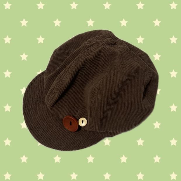 빈티지 코듀로이 단추 베레모 빵 모자