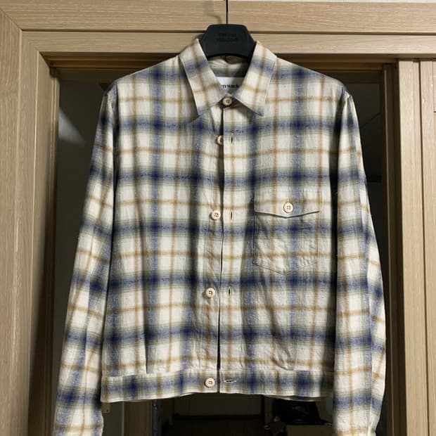 토니웩 Brushed-Effect Check Shirt Blouson