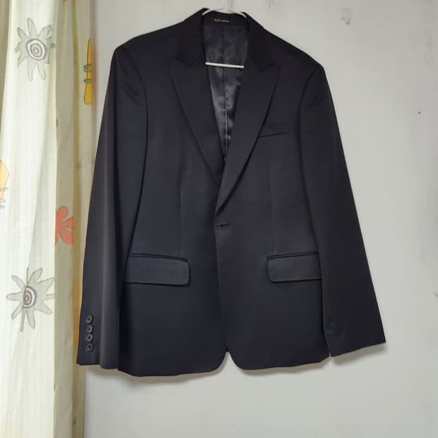 XS homme 블랙 양복 상의 블레이저 95