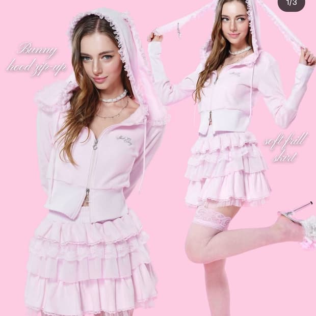 슈슈체리 버니 투웨이 후드 집업 세트