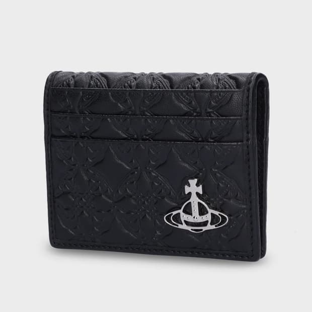 비비안웨스트우드 공용 엠보스 카드 홀더 블랙