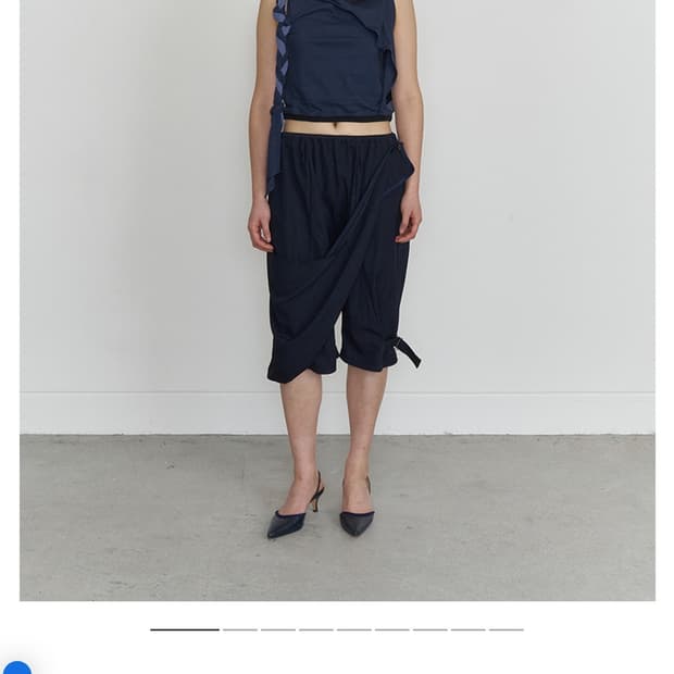 오들리워크샵 Draped Harem Shorts, Midnight M