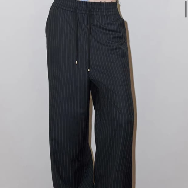 폴리수엠 PINSTRIPE EFFORTLESS PANTS black